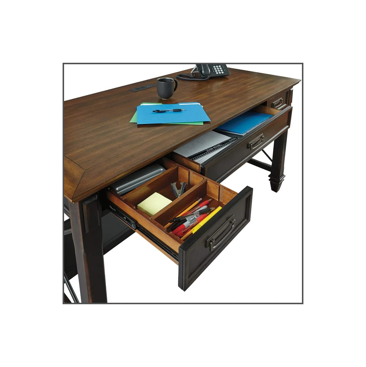 Hartford Writing Desk with Keyboard Tray - 60"Wx28"D