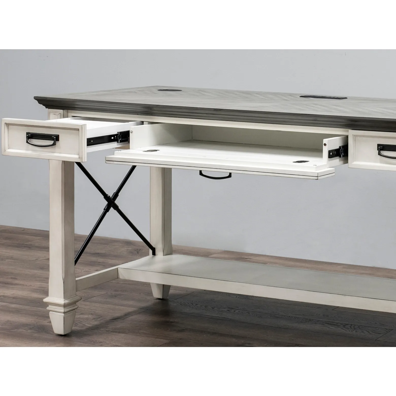 Hartford Writing Desk with Keyboard Tray - 60"Wx28"D