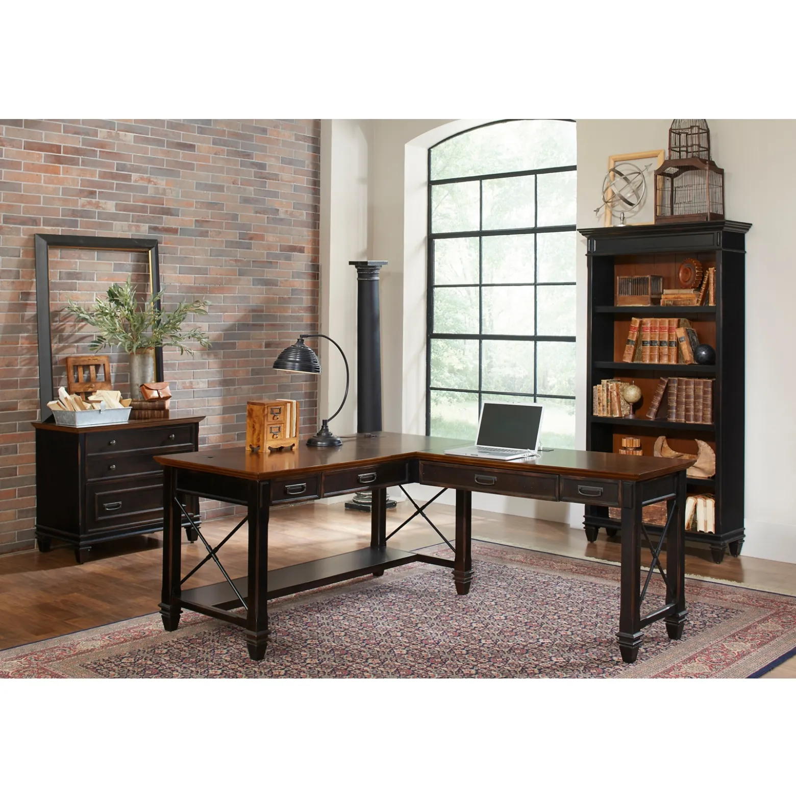 Hartford Writing L-Shaped Desk and Storage Set