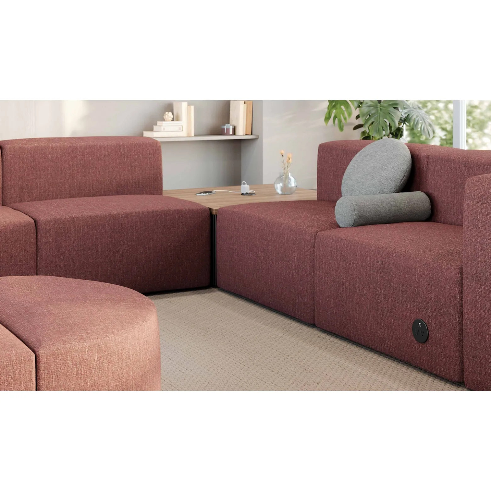 Haven 4 Person Corner Sofa with Table and Power