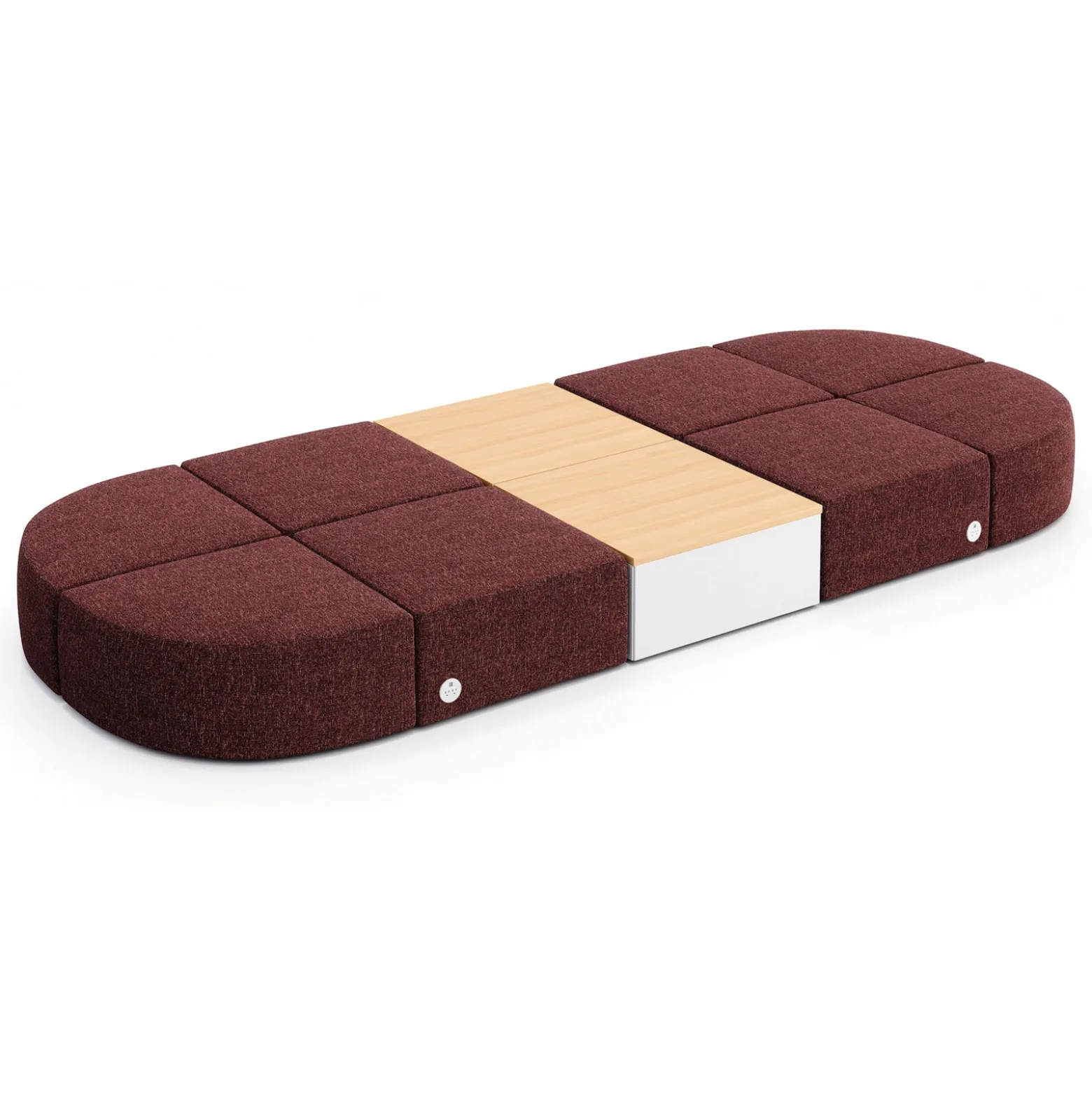 Haven 8 Person Modular Sofa with Table and Power