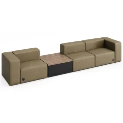 Haven 3 Person Modular Sofa with Table & Power