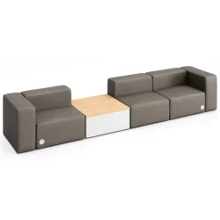 Haven 3 Person Modular Sofa with Table & Power