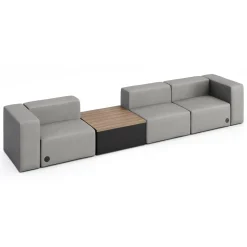 Haven 3 Person Modular Sofa with Table & Power