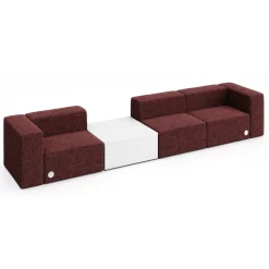 Haven 3 Person Modular Sofa with Table & Power