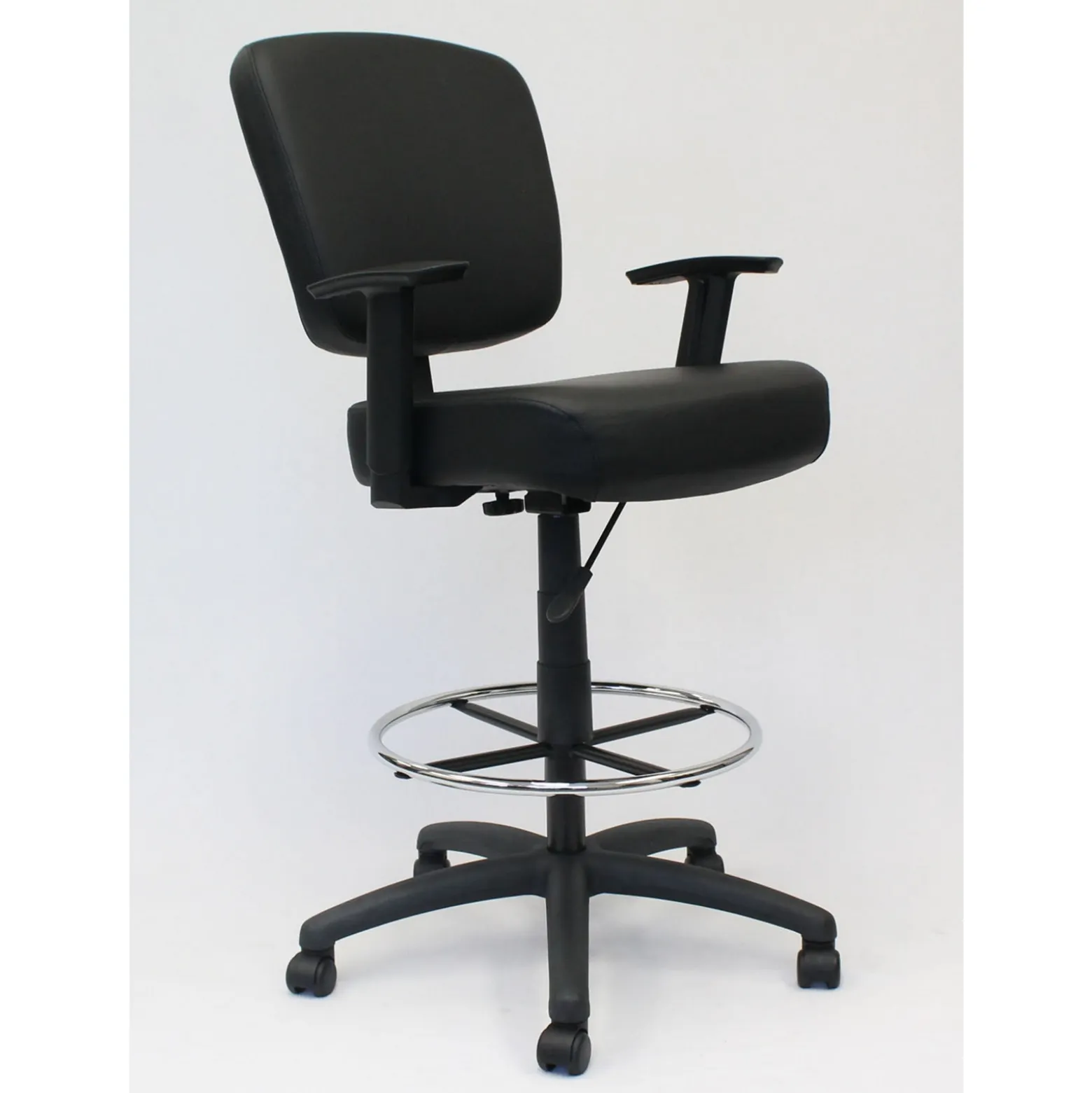 Heavy Duty Office Stool with Arms - 300 lbs Capacity