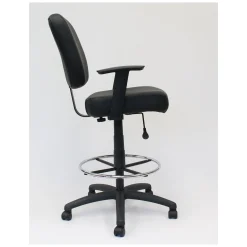 Heavy Duty Office Stool with Arms - 300 lbs Capacity