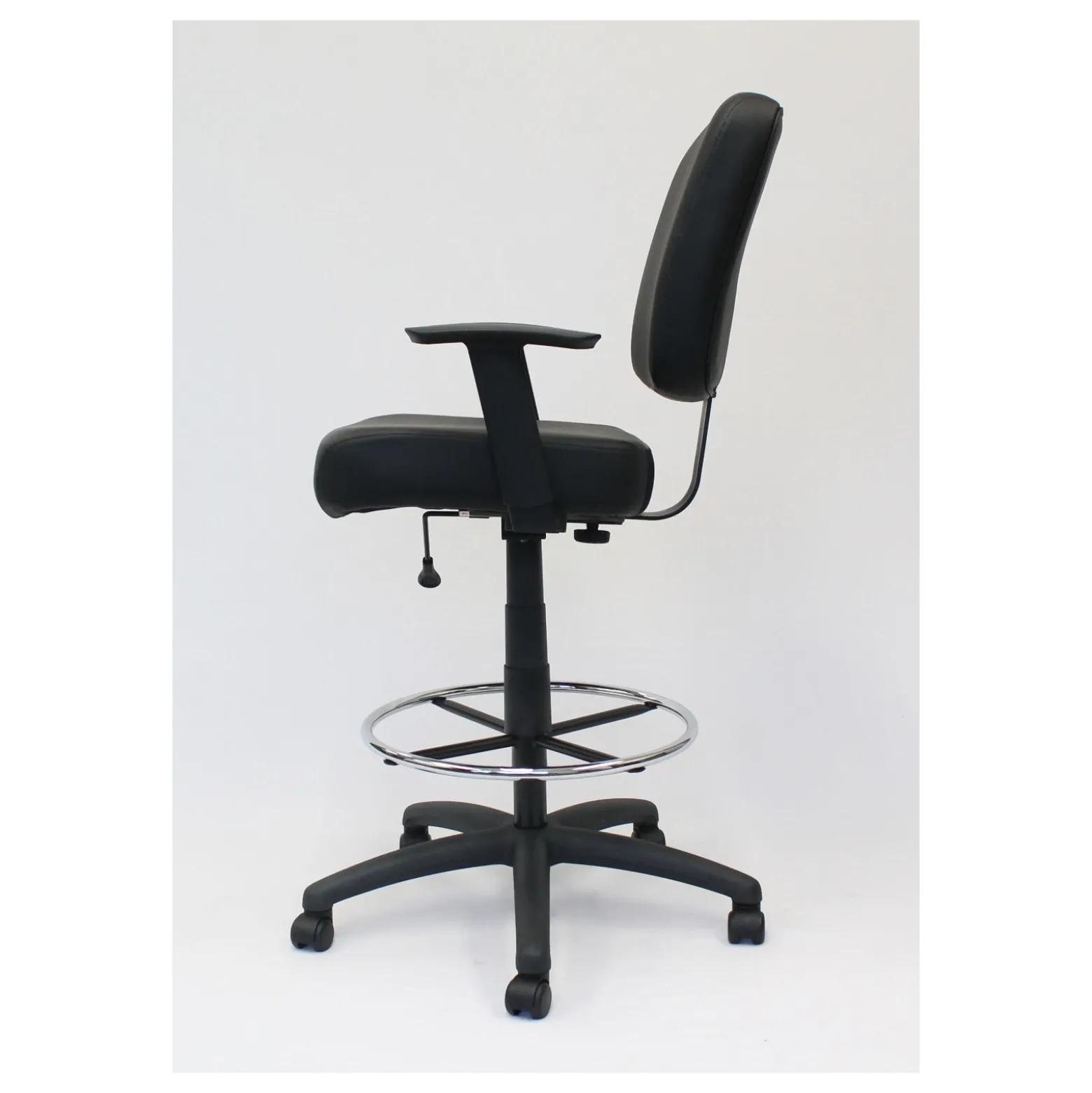 Heavy Duty Office Stool with Arms - 300 lbs Capacity