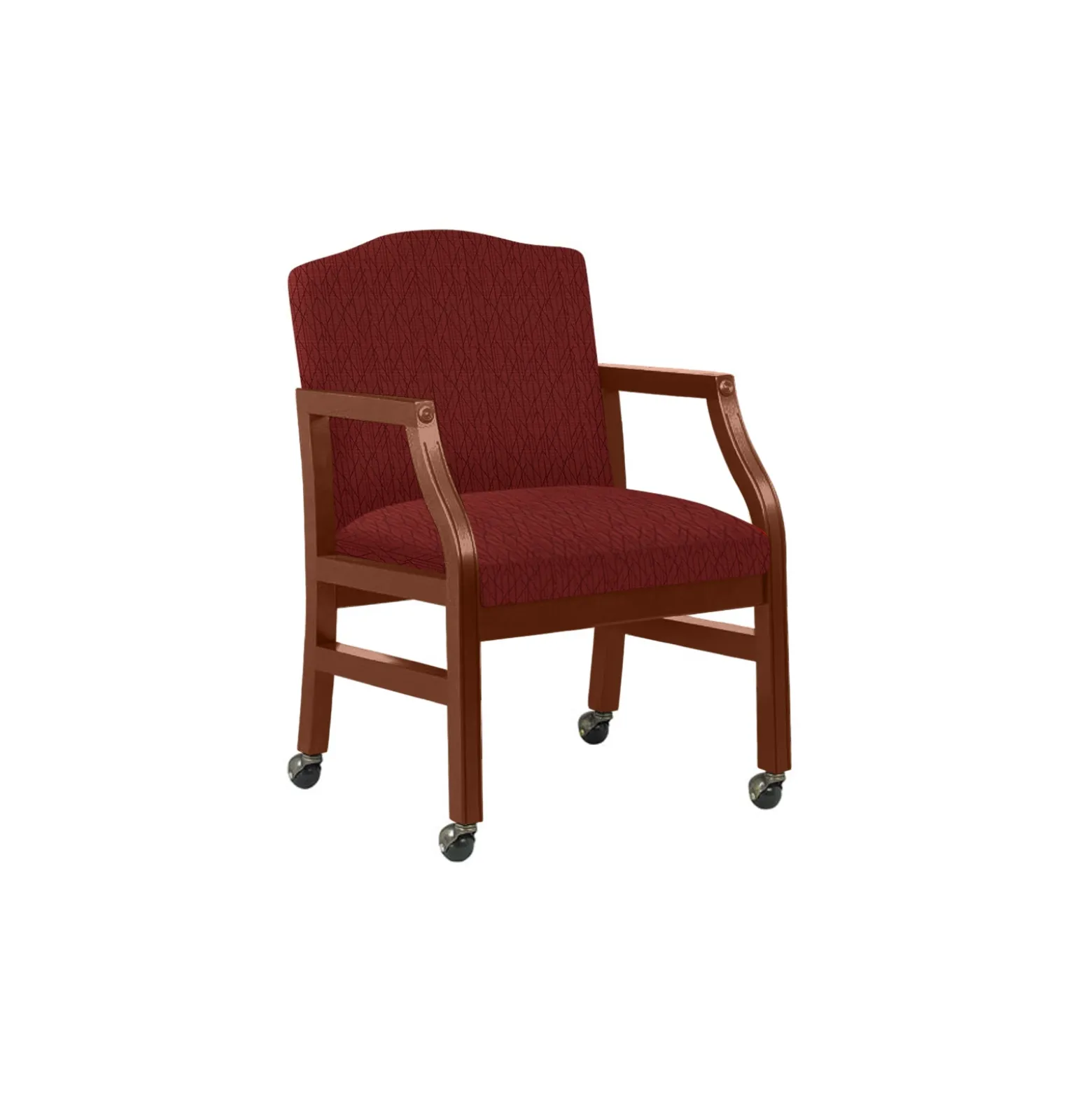 Heavy-Duty Fabric Traditional Guest Chair with Casters