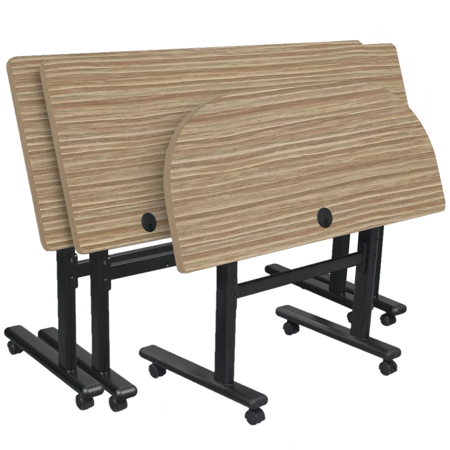 Height Adjustable Flippers Half Moon Mobile Flipper Table - 48"W x 24"D