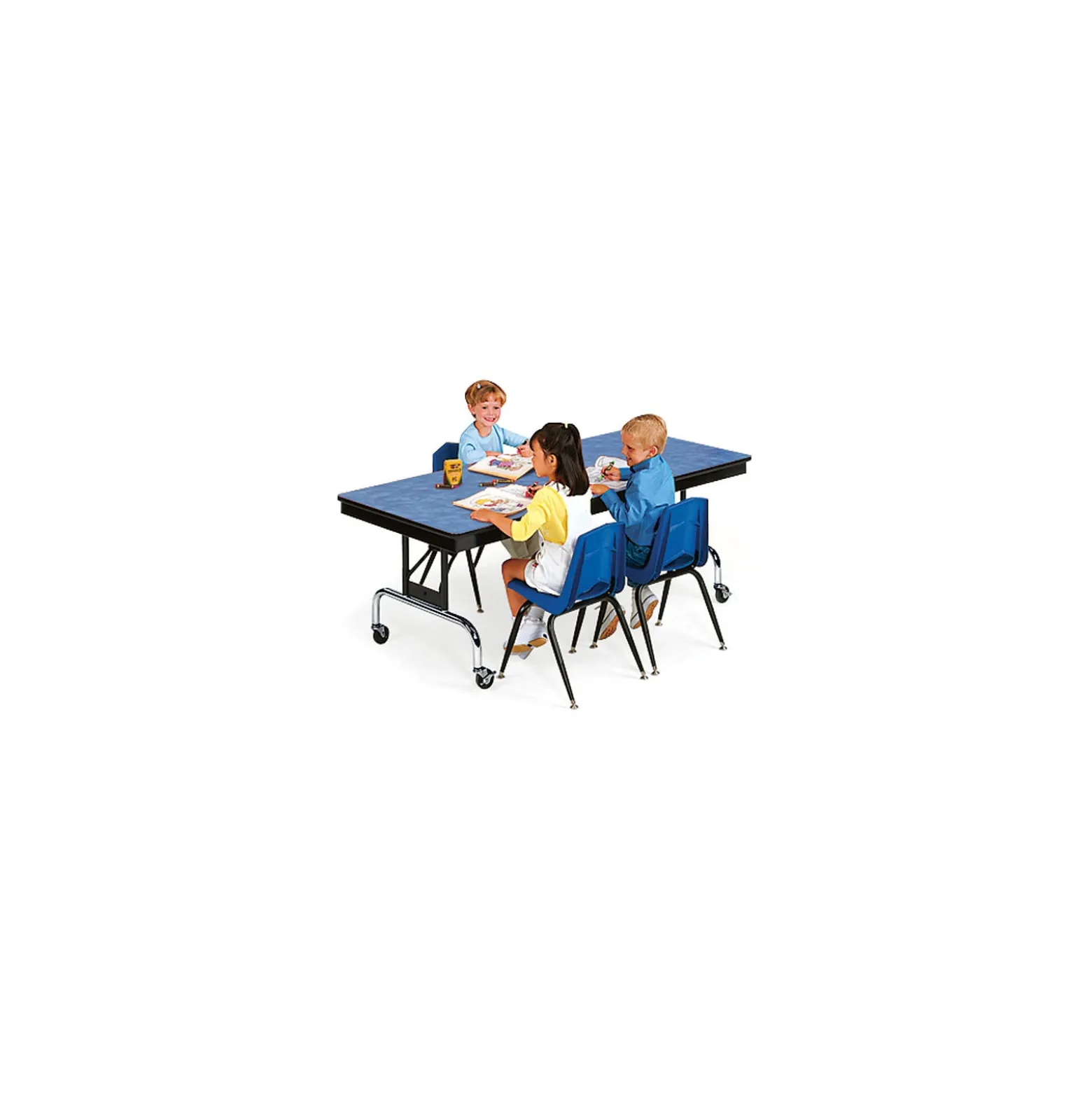 Height Adjustable Mobile Folding Table- 30"Wx72"D