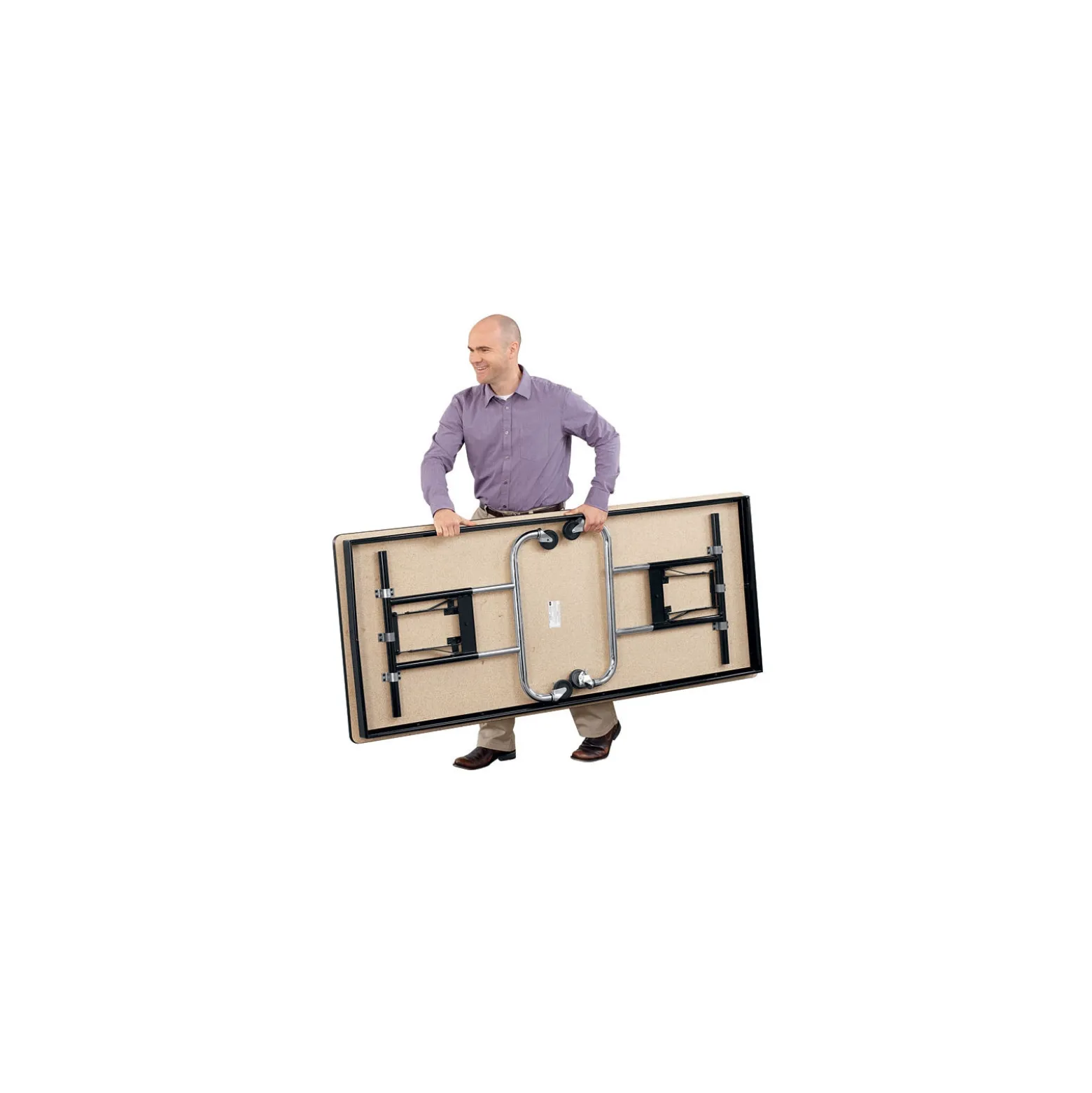 Height Adjustable Mobile Folding Table- 18"Wx72"D
