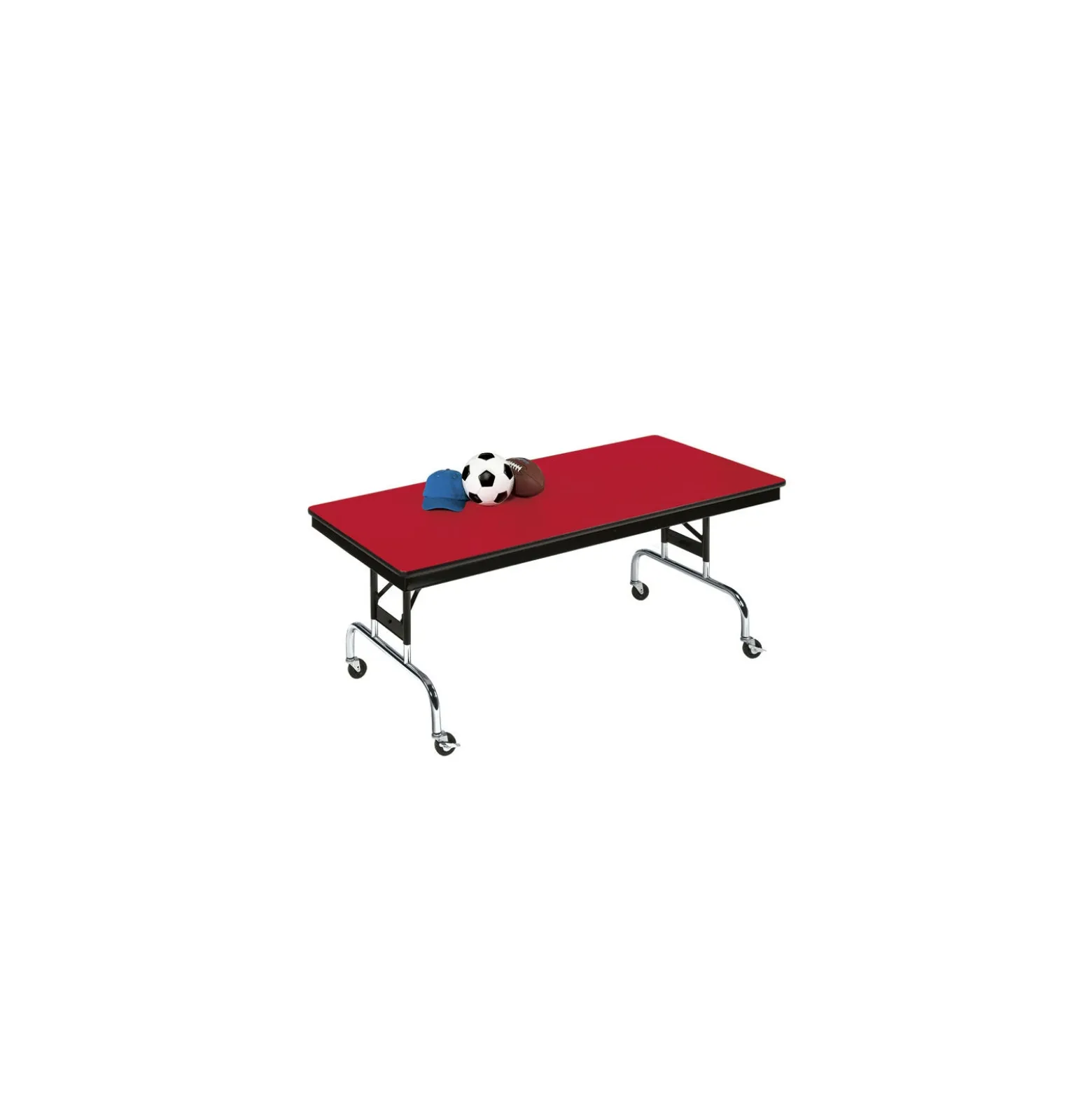 Height Adjustable Mobile Folding Table- 24"Wx72"D