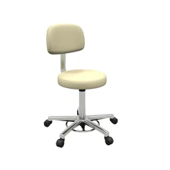 Helix Doctor Stool with Chrome Base and Back Rest