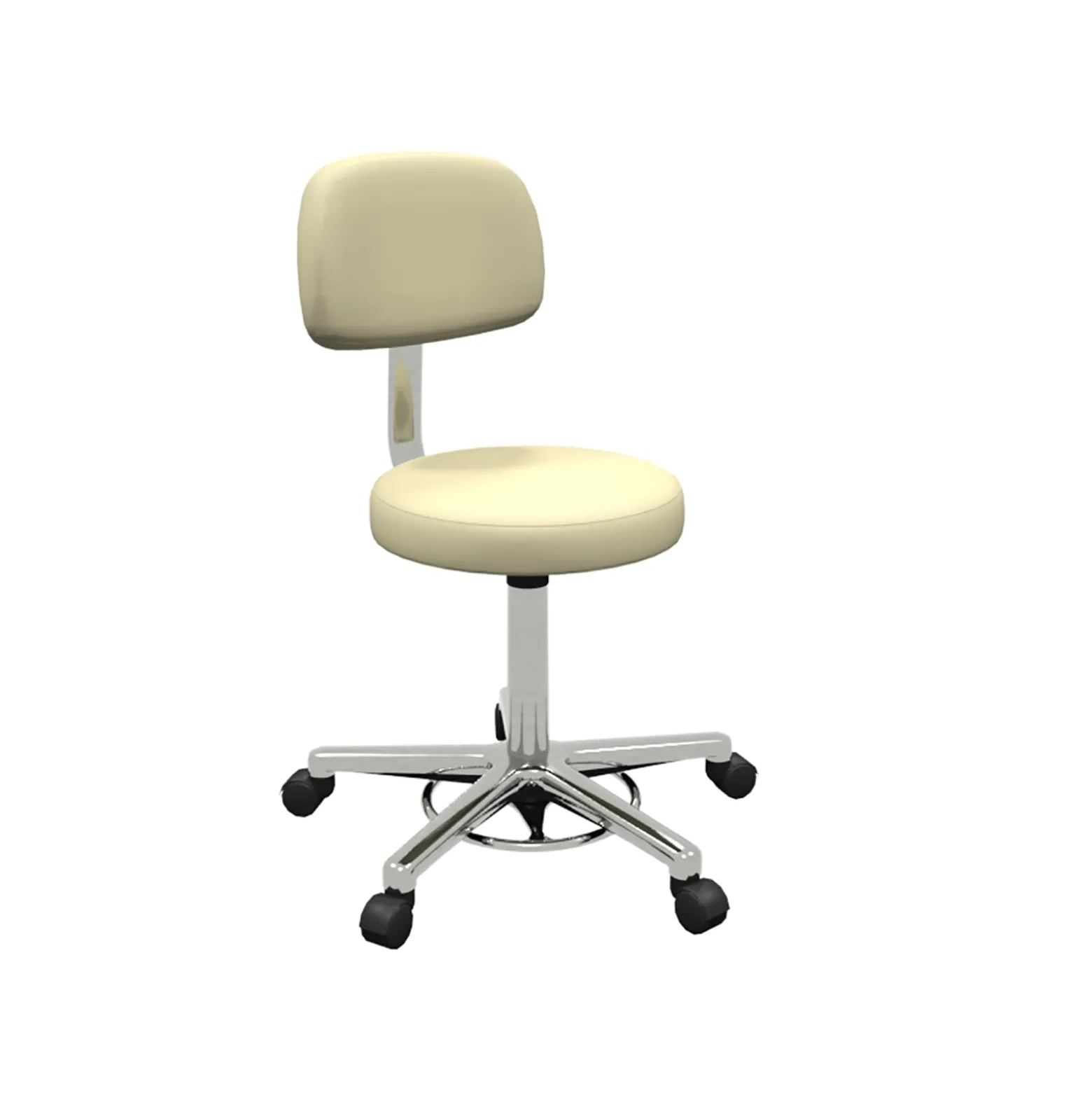 Helix Doctor Stool with Chrome Base and Back Rest