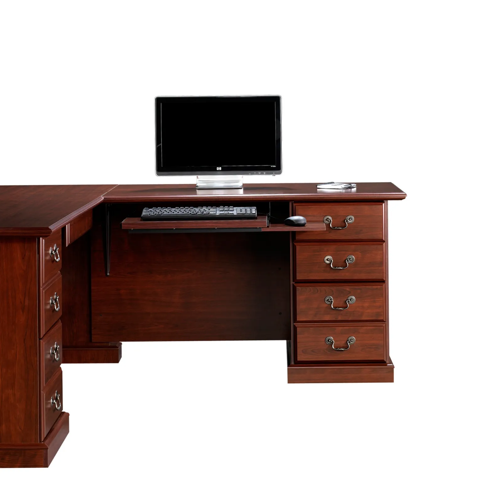 Heritage Hill Reversible L-Shaped Desk with Drawer Storage - 72" W