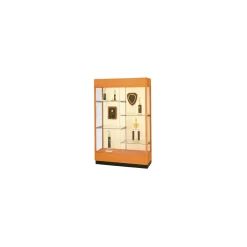 Heritage Poplar Trophy Display Case with White Back - 48"W x 70"H