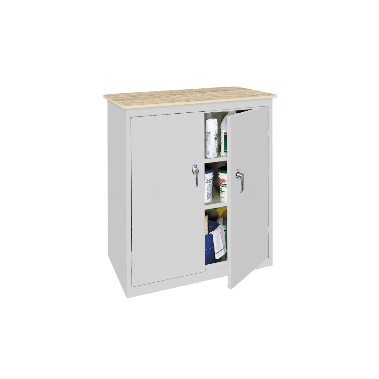 Hetfield Three Shelf Counter High Cabinet with Plastic Laminate Top - 37"W
