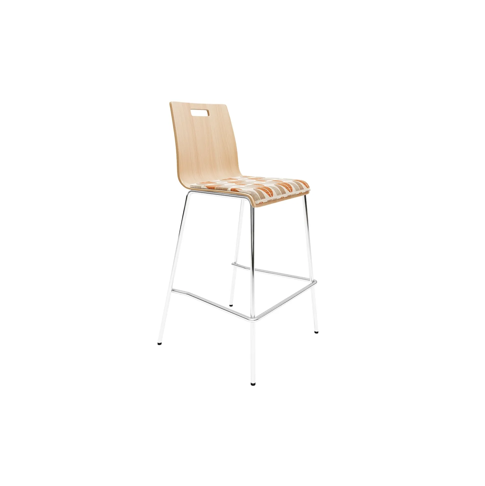 High-Back Upholstered Bar-Height Stool