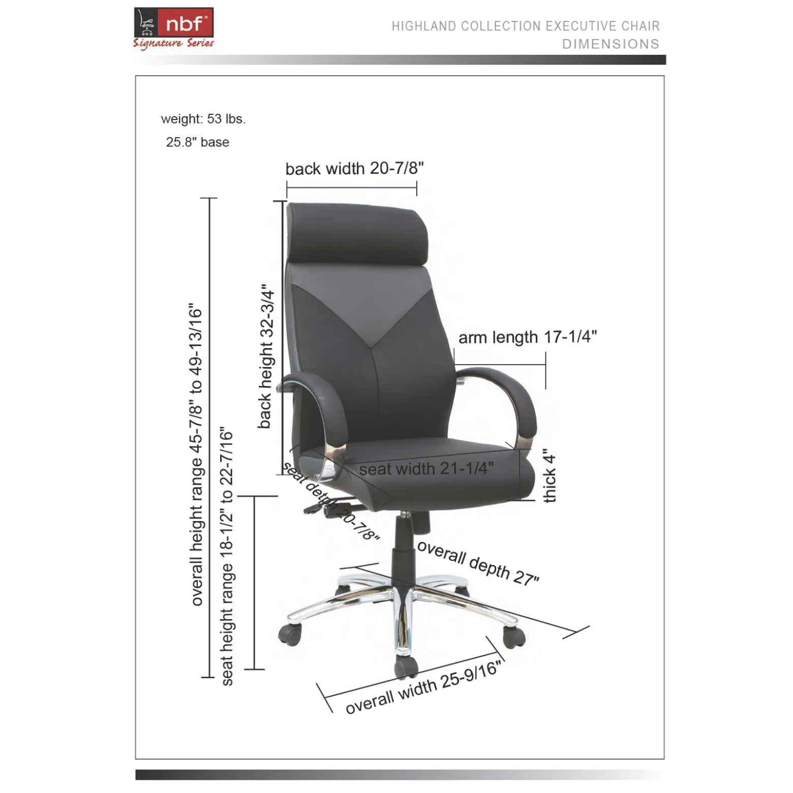 Highland Two Tone Leather Executive Office Chair