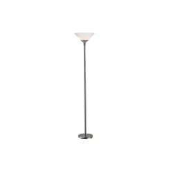 Hi/Low Satin Steel Floor Lamp