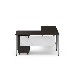 Holloway 59” L-Desk w/ 3-Drawer Mobile File Pedestal