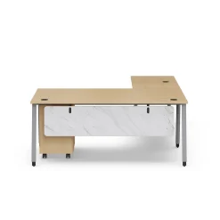 Holloway 71” L-Desk w/ 3-Drawer Mobile File Pedestal