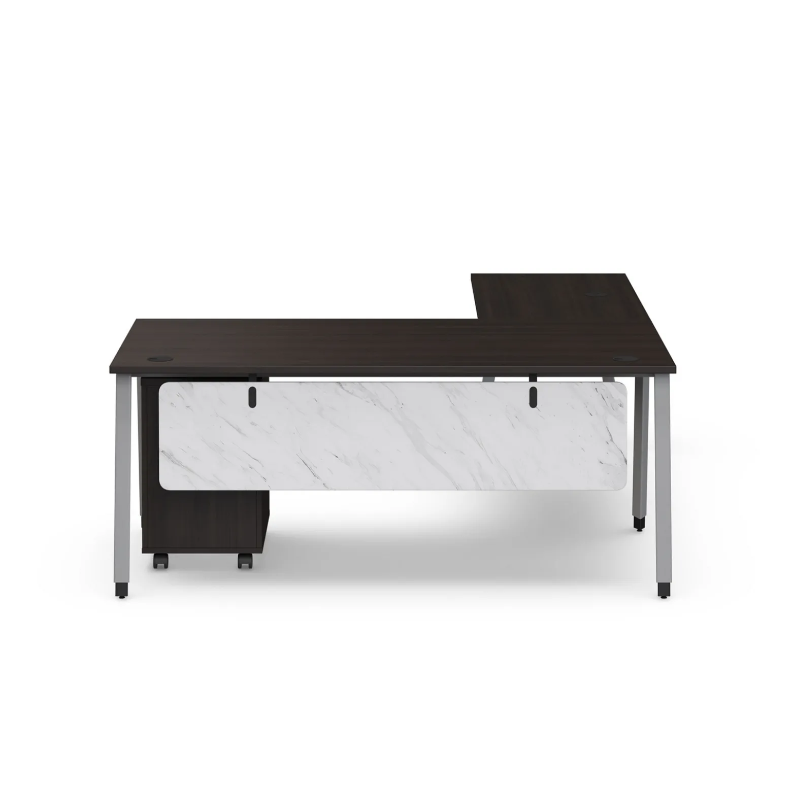 Holloway 71” L-Desk w/ 3-Drawer Mobile File Pedestal