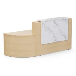 Holloway 63” Reception Desk w/ Curved Return – 94.5”Wx32”D