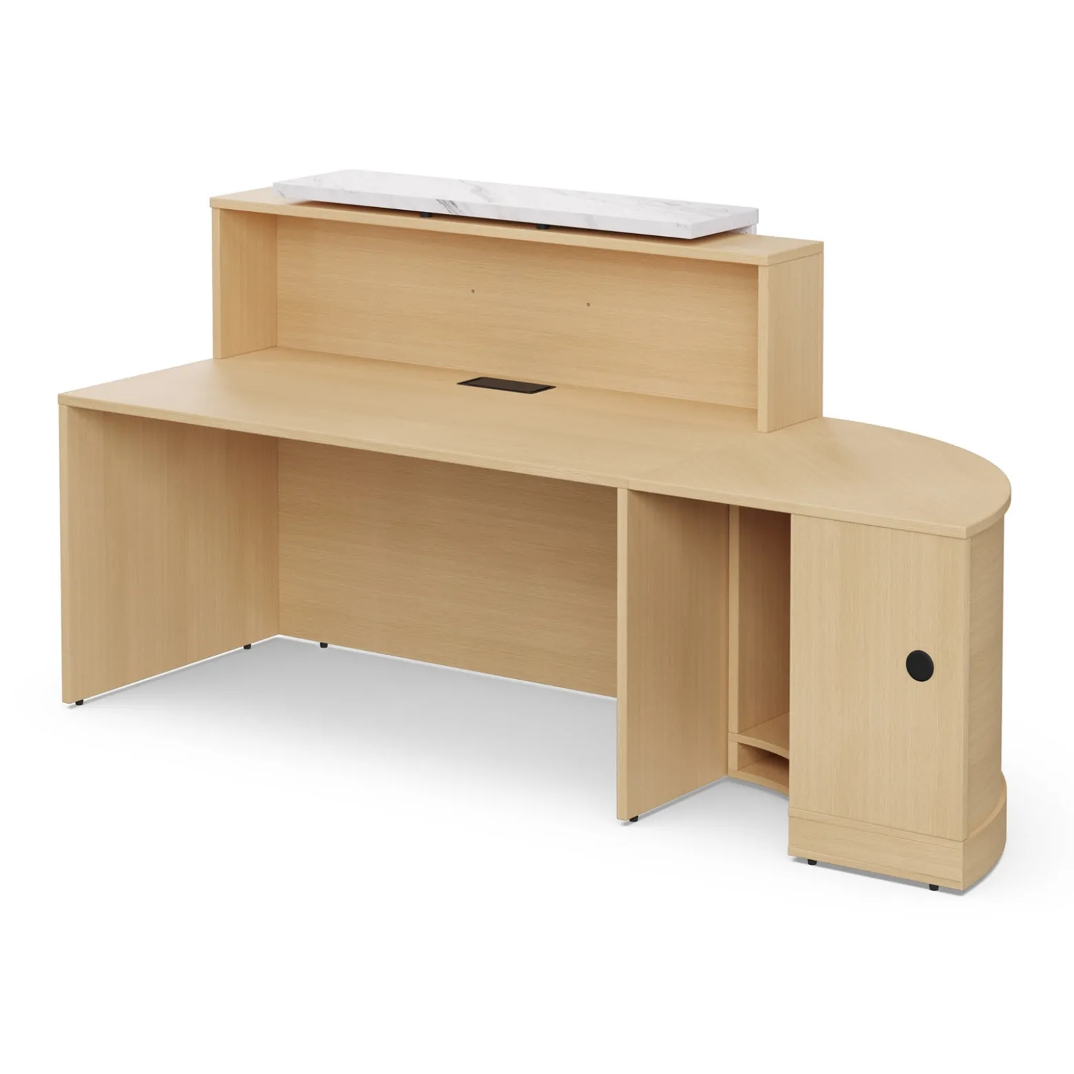 Holloway 63” Reception Desk w/ Curved Return – 94.5”Wx32”D