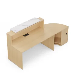 Holloway 63” Reception Desk w/ Curved Return – 94.5”Wx32”D