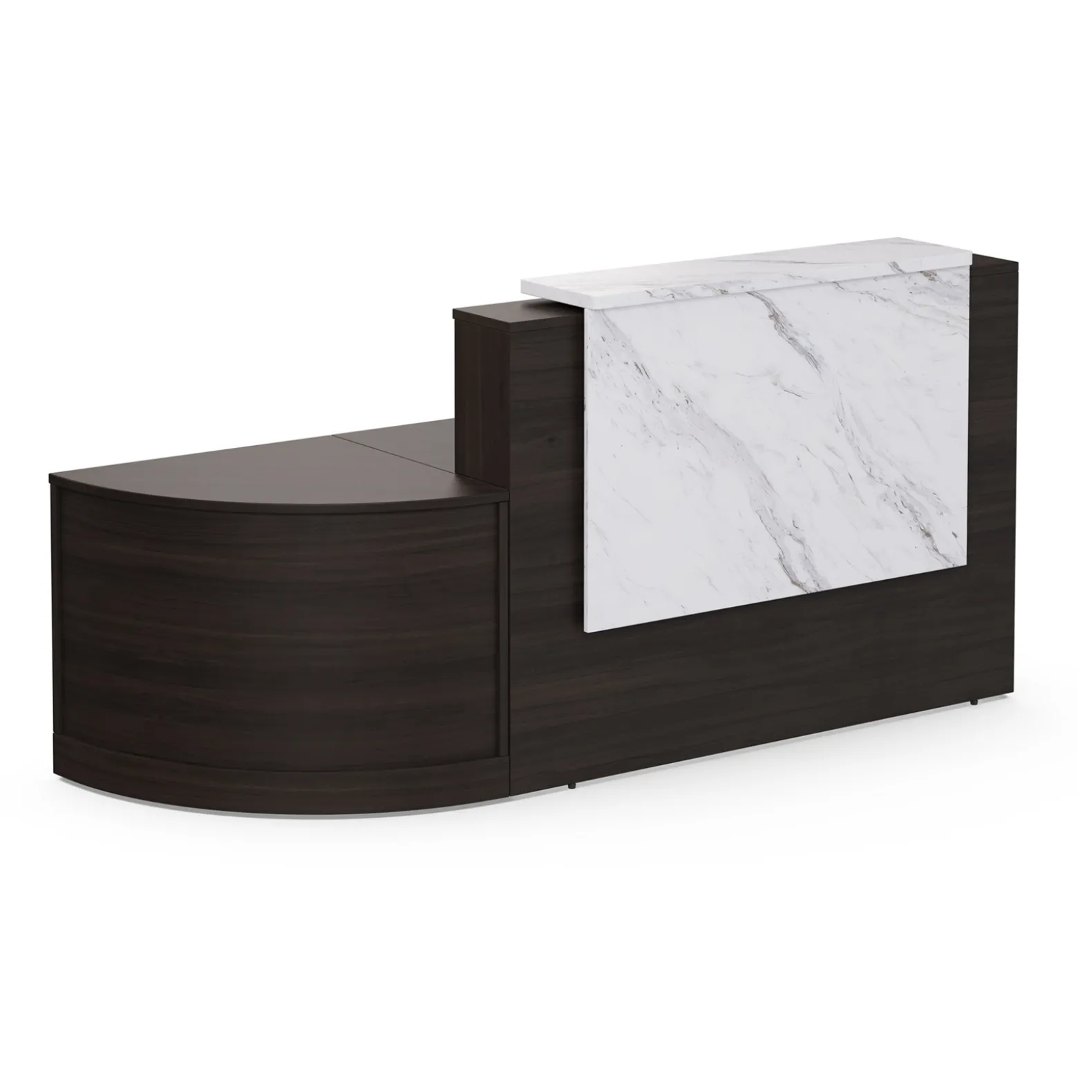 Holloway 63” Reception Desk w/ Curved Return – 94.5”Wx32”D