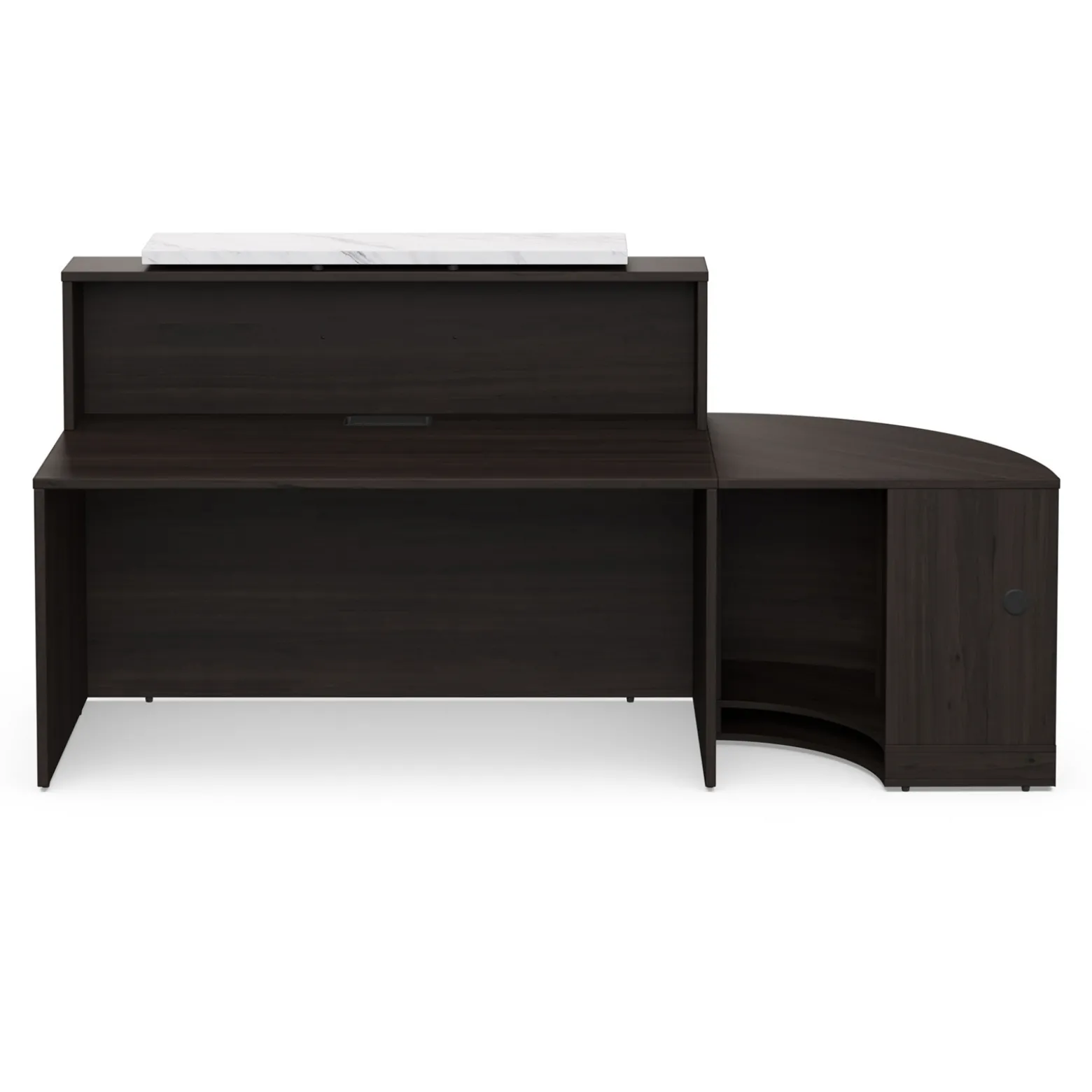 Holloway 63” Reception Desk w/ Curved Return – 94.5”Wx32”D