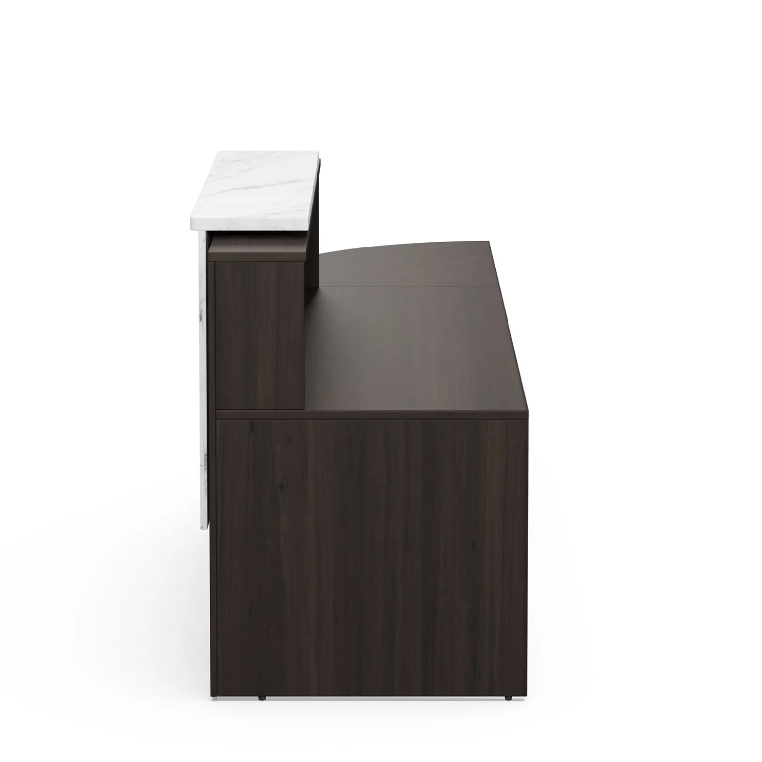 Holloway 63” Reception Desk w/ Curved Return – 94.5”Wx32”D