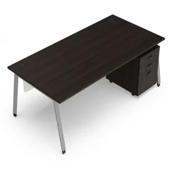 Holloway 71” Table Desk w/ 3-Drawer File Pedestal