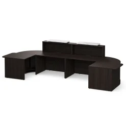 Holloway Double Reception Desk w/ 2 Curved and ADA Returns –157”Wx63”D