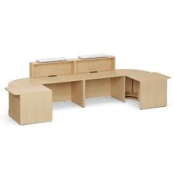 Holloway Double Reception Desk w/ 2 Curved and ADA Returns –157”Wx63”D