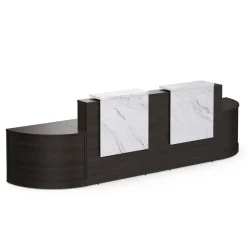 Holloway Double Reception Desk w/ 2 Curved Returns – 157"Wx32”D