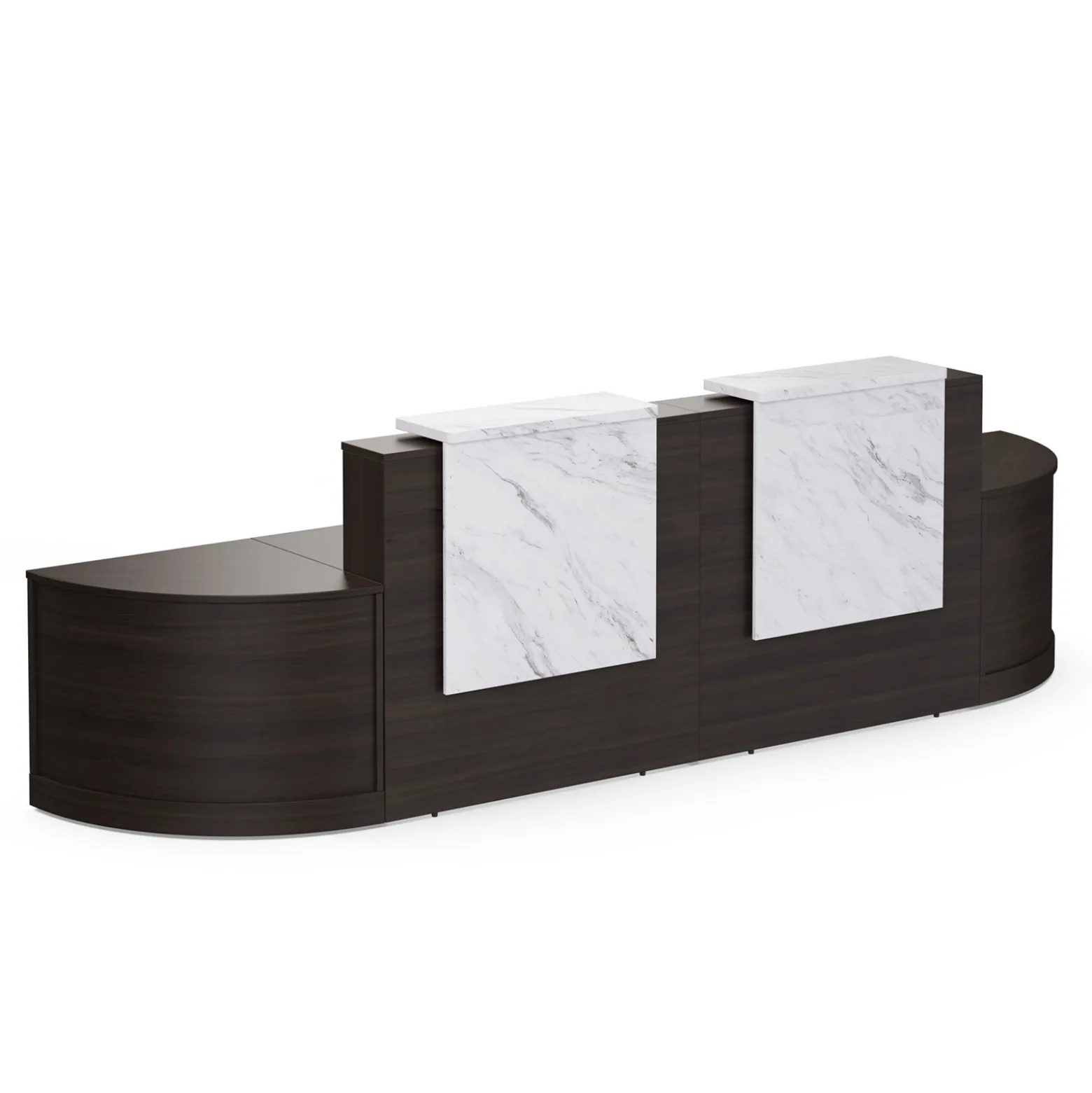 Holloway Double Reception Desk w/ 2 Curved Returns – 157"Wx32”D