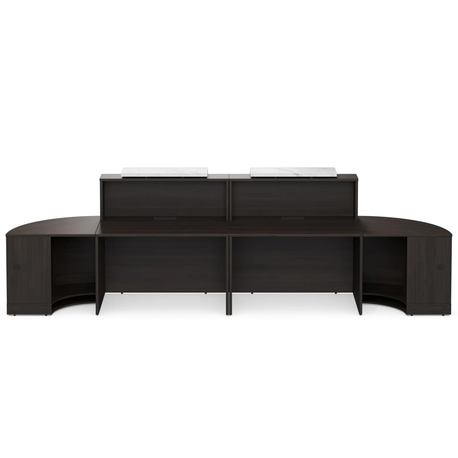 Holloway Double Reception Desk w/ 2 Curved Returns – 157"Wx32”D