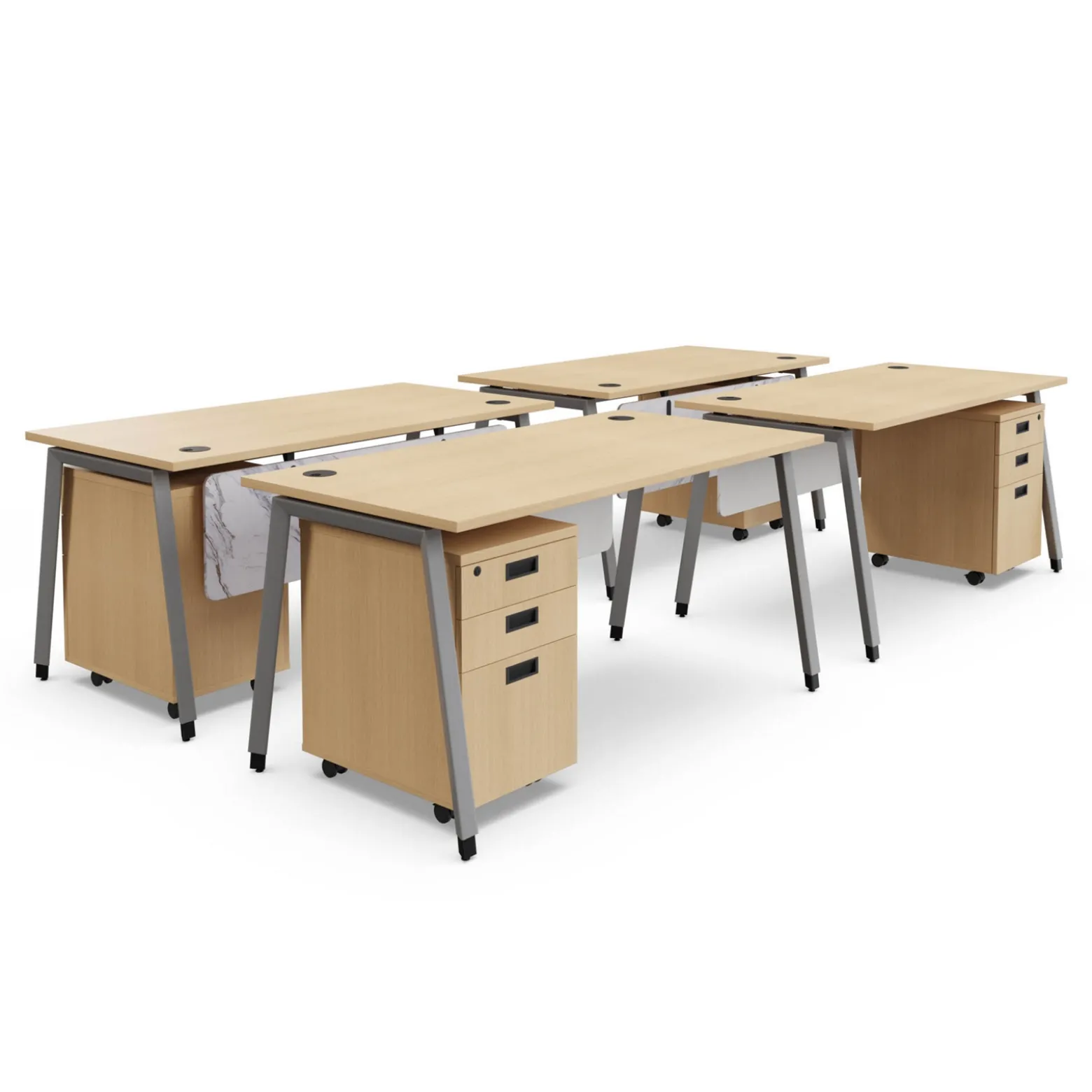 Holloway 4-Person Workstation - 119"W x 30"H