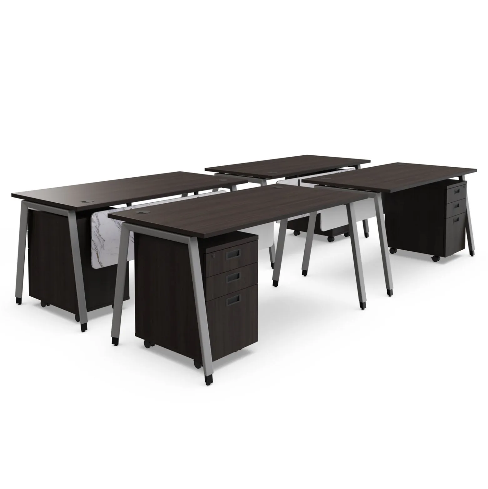 Holloway 4-Person Workstation - 119"W x 30"H