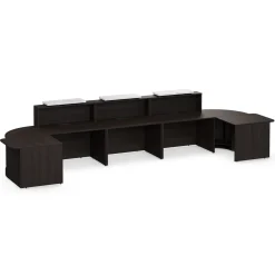 Holloway Triple Reception Desk w/ 2 Curved and ADA Returns – 204.5”Wx63”D