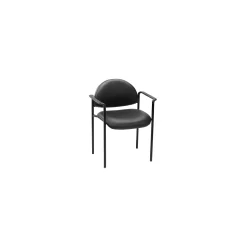 Hume Contemporary Vinyl Stack Chair with Arms and Steel Frame