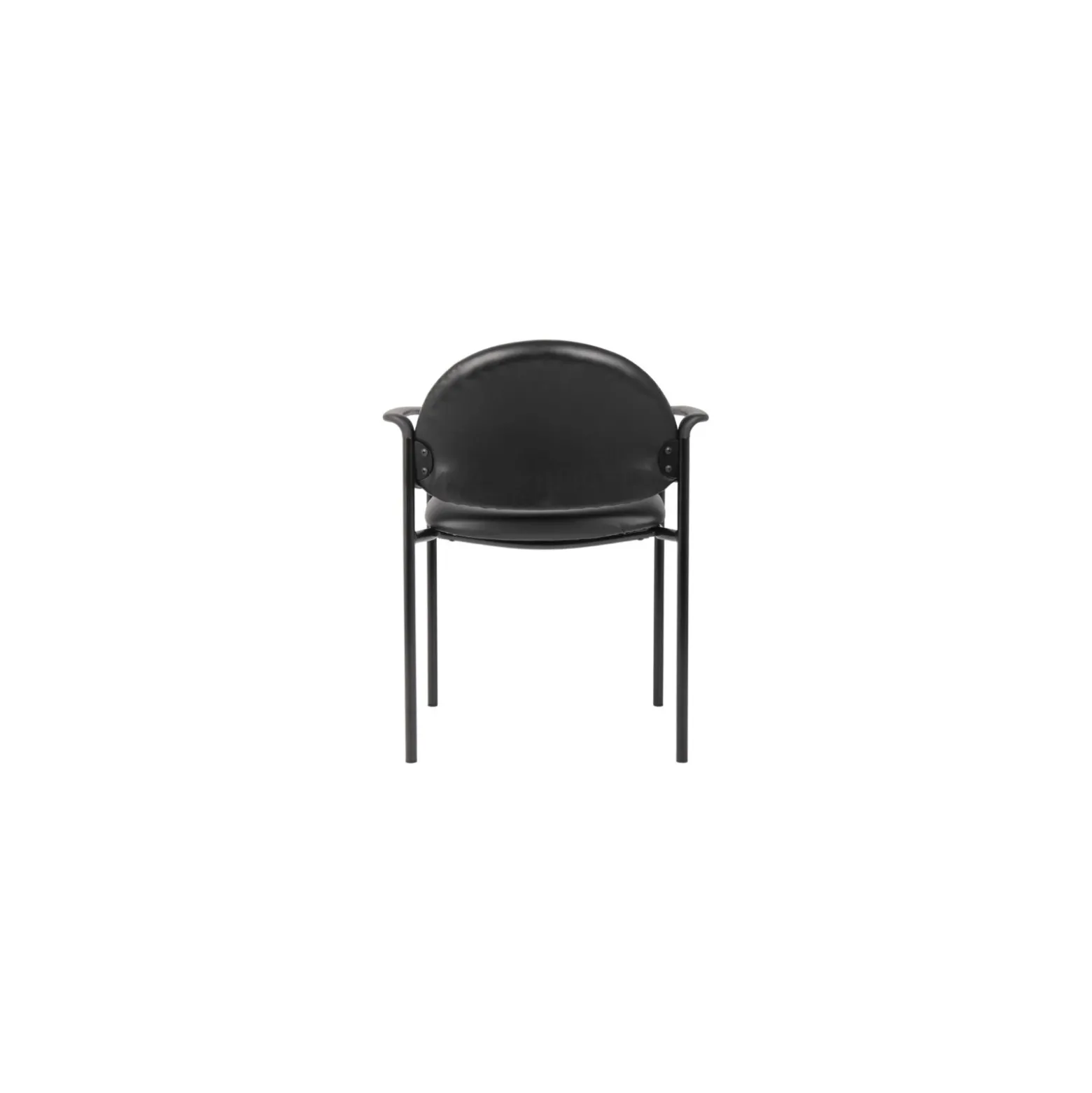 Hume Vinyl Stacking Guest Chair with Waterfall Seat and Steel Frame