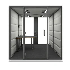 Hush Free L Collaboration Booth with High-Lux Lighting & Acoustic Privacy