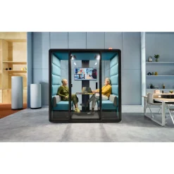 Hush Free M Collaboration Booth with Acoustic Glass Walls and 500 Lux Lighting