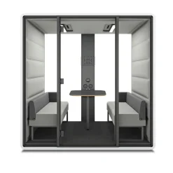 Hush Free M Collaboration Booth with Acoustic Glass Walls and 500 Lux Lighting