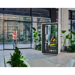 Hush Free S. Hybrid Privacy Booth with Face-Illuminating LED Lighting