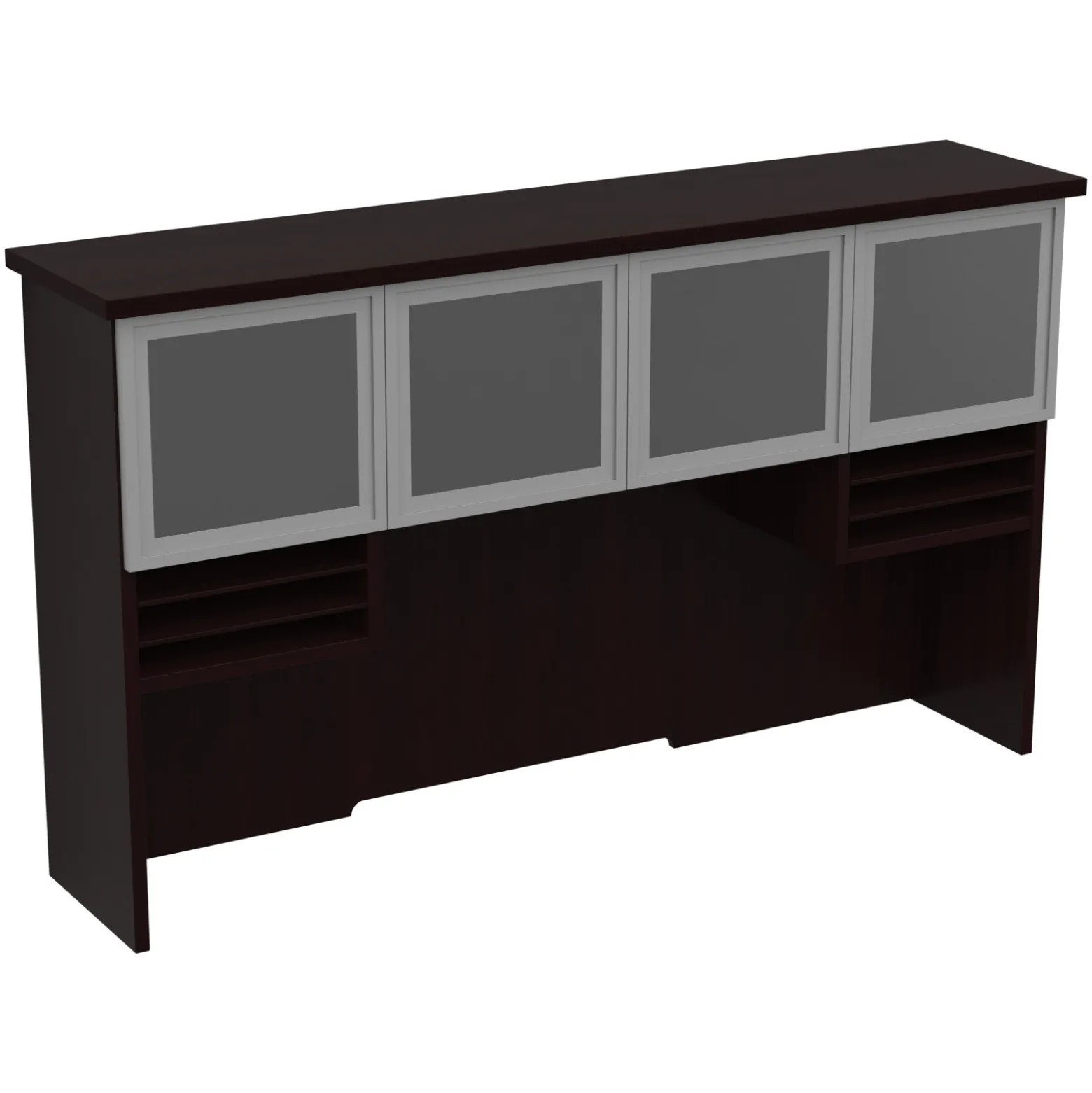 Hutch with storage and glass doors - 72"W x 16"D